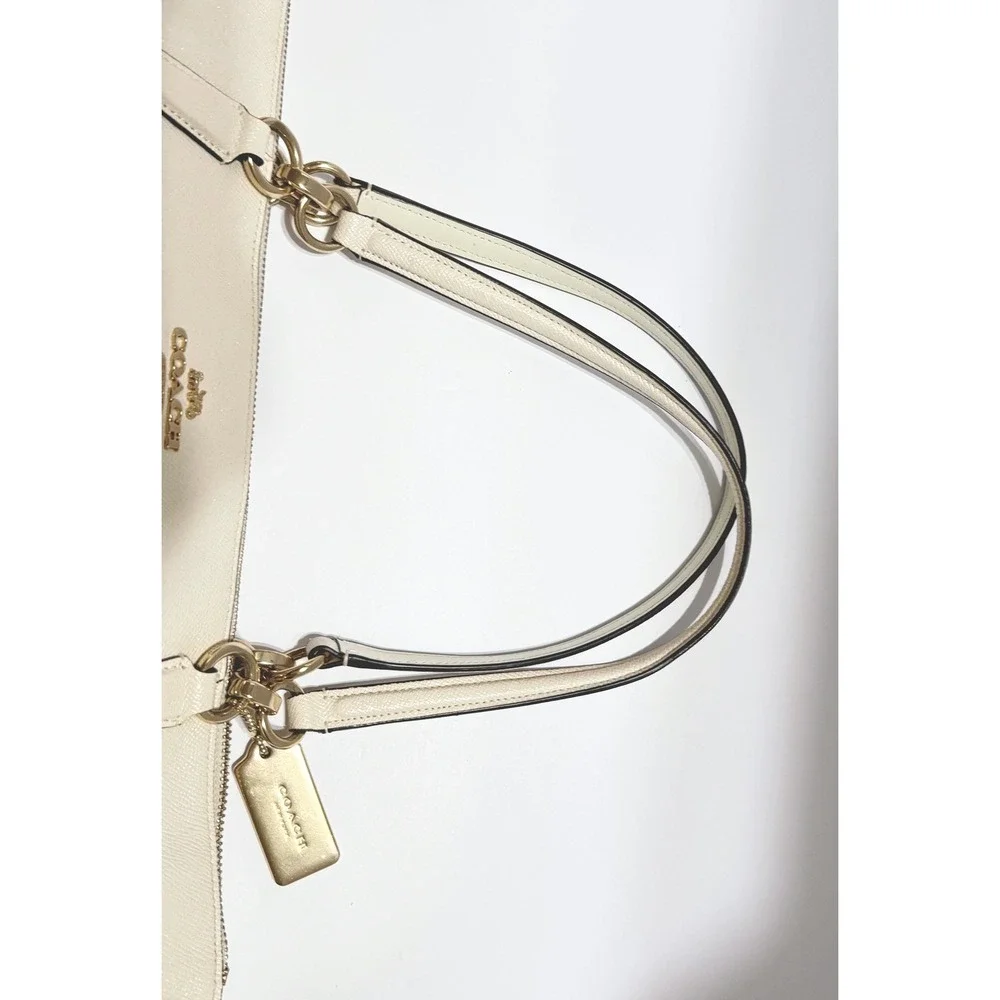 Coach Ava cross grain glitter leather zip top‎ EUC